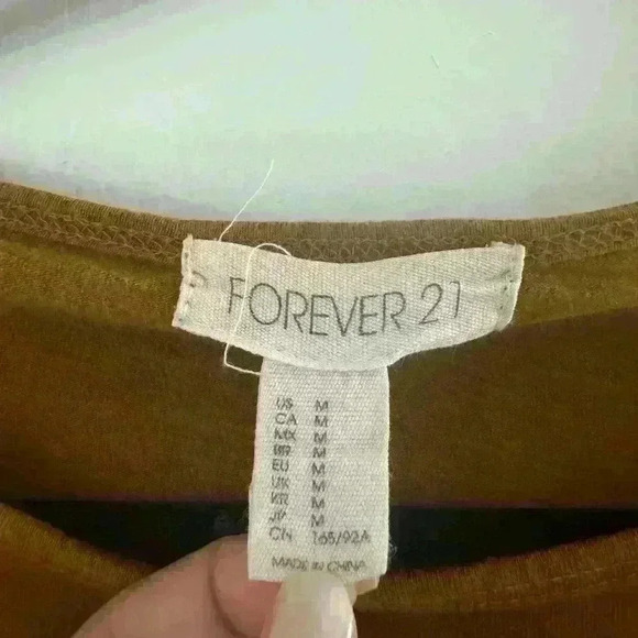 Forever 21 mustard brown cropped long sleeve shirt in  us medium - Picture 3 of 3
